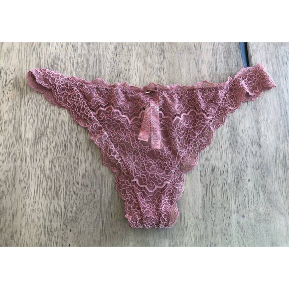 Victoria's Secret Dream Angels Lace Thong Panty in Dusk Mauve - XL - Picture 1 of 2